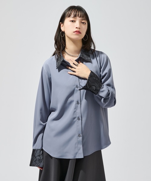 「Ellno de Mavie」 長袖シャツ FREE グレイッシュベージュ レディース_画像2