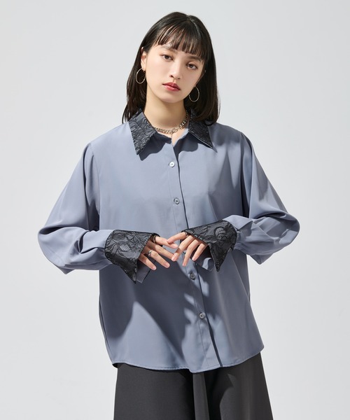 「Ellno de Mavie」 長袖シャツ FREE グレイッシュベージュ レディース_画像3