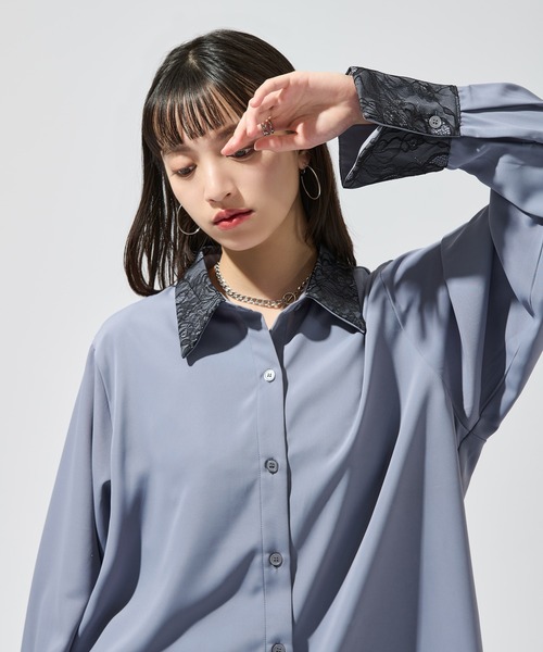 「Ellno de Mavie」 長袖シャツ FREE グレイッシュベージュ レディース_画像4
