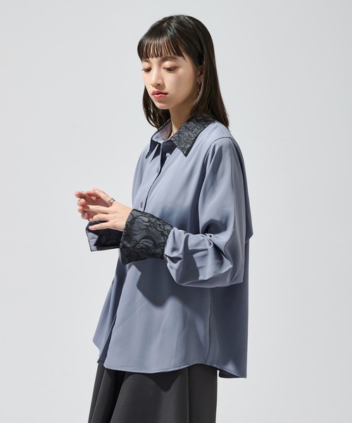 「Ellno de Mavie」 長袖シャツ FREE グレイッシュベージュ レディース_画像6