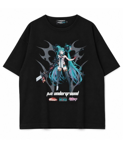 Sakka tシャツ 「初音ミク × UNDER GROUND コラボ ビッグシルエットTEE