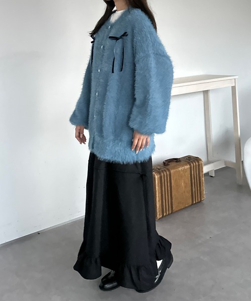 「kutir」 ロングスカート MEDIUM ネイビー レディース_画像6
