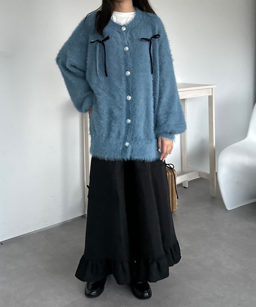 「kutir」 ロングスカート MEDIUM ネイビー レディース_画像7