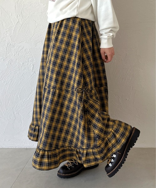 「kutir」 ロングスカート MEDIUM ネイビー レディース_画像9