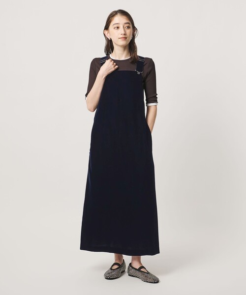 美品】UNITED ARROWS ベルベットサロペット ネイビー38 UNITED ARROWS