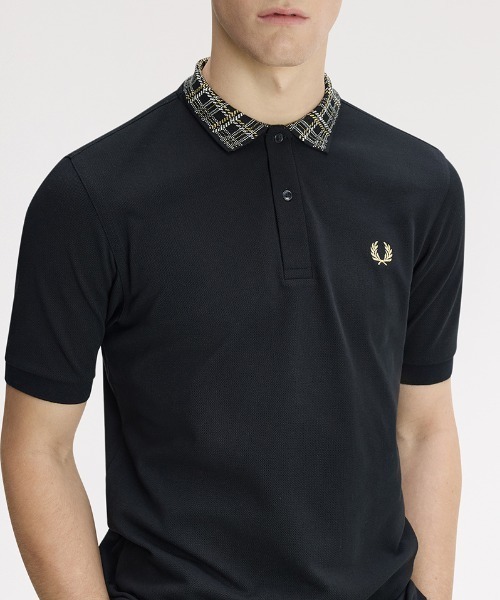 フレッドペリー 格子柄 グリッドチェック ポロシャツ ロゴ刺繍 L FRED PERRY（フレッドペリー） ポロシャツ 半袖 「ZOZO ＆ ONLINESHOP