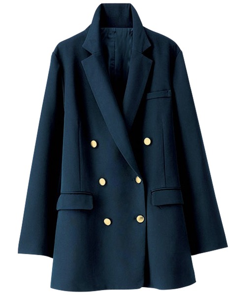 「BELLUNA PLUS」 「gracegalley」テーラードジャケット X-LARGE ネイビー レディース_画像3