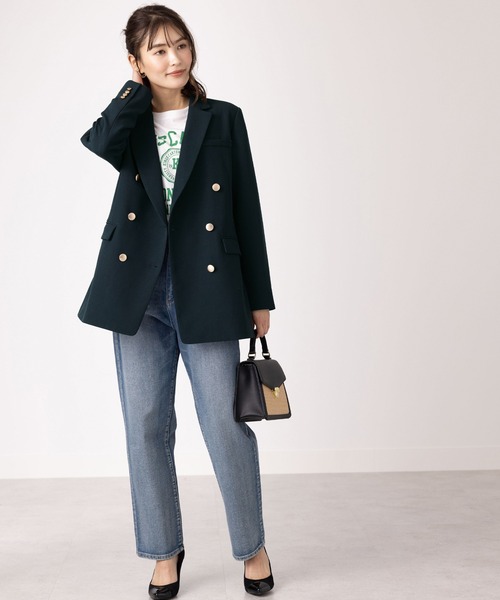 「BELLUNA PLUS」 「gracegalley」テーラードジャケット X-LARGE ネイビー レディース_画像4