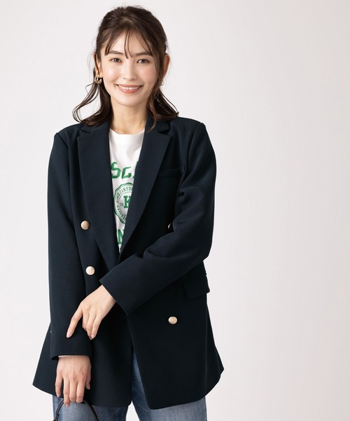 「BELLUNA PLUS」 「gracegalley」テーラードジャケット X-LARGE ネイビー レディース_画像6