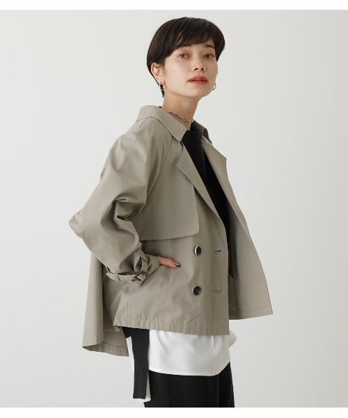 ジャケット・アウター SUPERIOR FLARE TRENCH COAT AZUL BY MOUSSY ステンカラーコート FLARE SHORT TRENCH COAT