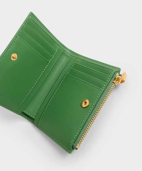 台湾 CHARLES&KEITH Harmonee トップジップ 二つ折り 財布 Black Harmonee Top Zip Small Wallet - CHARLES & KEITH US
