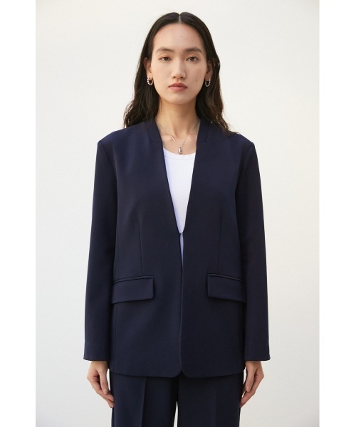 【現行/美品】セオリー ノーカラー ジャケット スプリング ストレッチキャンバス Theory セオリー ノーカラージャケット ストレッチ キャンバス
