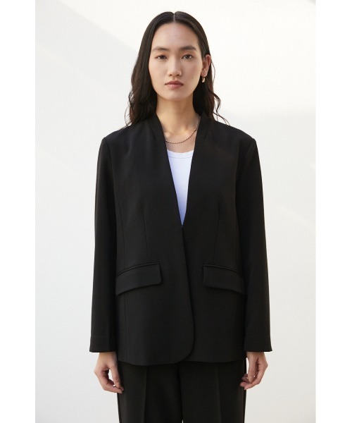 ノーカラージャケット crie confort crie conforto ジャケット テーラードジャケット ストレッチノー