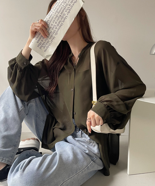 専用　アドーア　お袖ふんわり　ブラウス　ネイビー　紺色 UNiPH＞クリアクロスブラウス | ADORE（アドーア） ｜【公式
