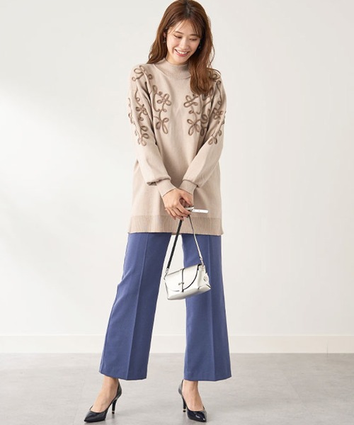 ぎゅな☺︎ BELLUNA チュニック コード刺しゅうデザインニットチュニック