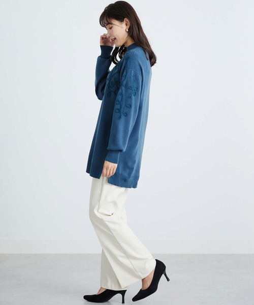 BELLUNA チュニック コード刺しゅうデザインニットチュニック