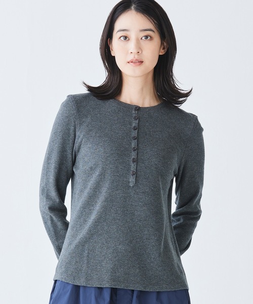 tシャツ ワッフル・ニット・ヘンリー 米国フィット・プチ レディース L.L.Bean tシャツ ワッフル・ニット・ヘンリー 米国フィット