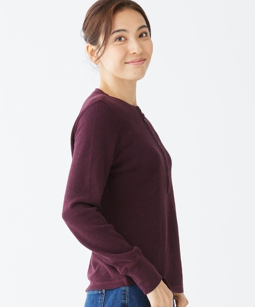 tシャツ ワッフル・ニット・ヘンリー 米国フィット・プチ レディース L.L.Bean tシャツ ワッフル・ニット・ヘンリー 米国フィット