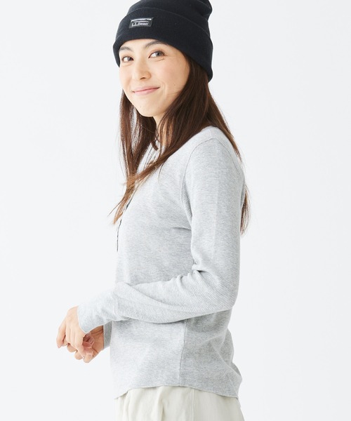 tシャツ ワッフル・ニット・ヘンリー 米国フィット・プチ レディース L.L.Bean tシャツ ワッフル・ニット・ヘンリー 米国フィット