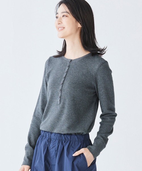 tシャツ ワッフル・ニット・ヘンリー 米国フィット・プチ レディース L.L.Bean tシャツ ワッフル・ニット・ヘンリー 米国フィット