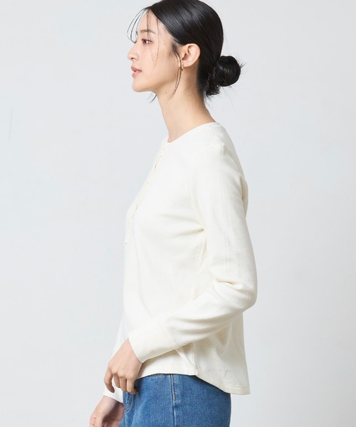 L.L.Bean（エルエルビーン） ヘンリーネック tシャツ ワッフル・ニット