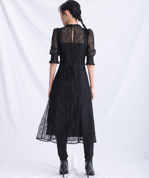 atlo（アトロ） ドレス ロング＆七分袖フォーマルドットチュール