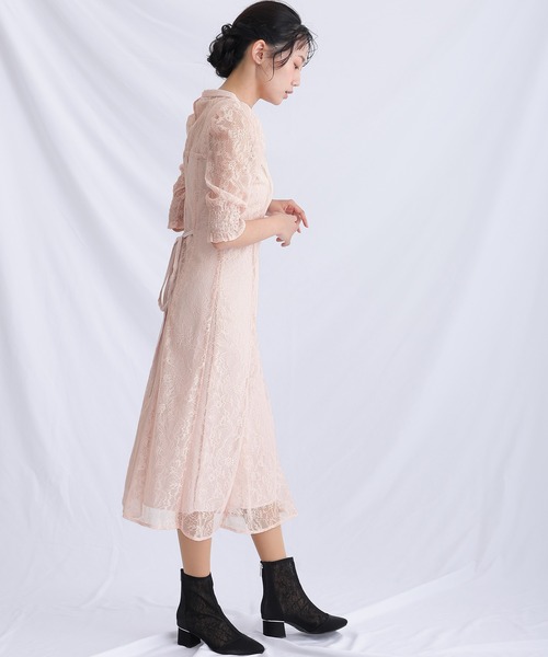 atlo（アトロ） ドレス ロング＆七分袖フォーマルドットチュール