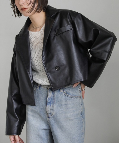 select MOCA（セレクトモカ） コート アウター フェイクレザーショート