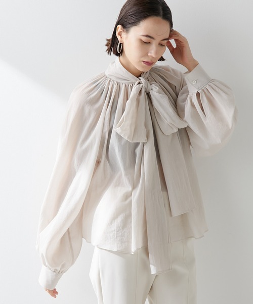 Whim Gazette（ウィム ガゼット） ブラウス シャツ ローンボウタイ