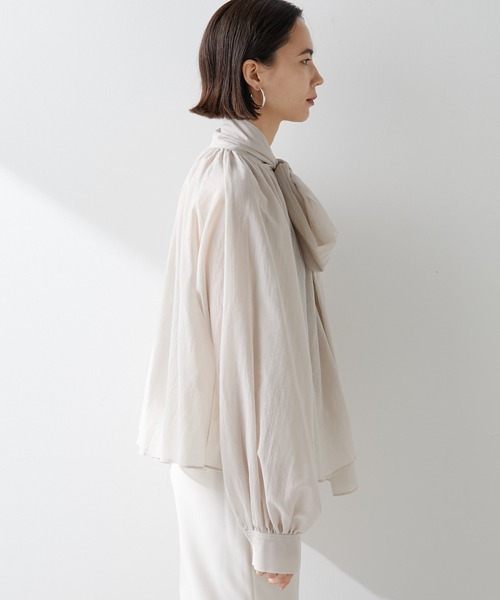 Whim Gazette ボウタイブラウス（25AW） Whim Gazette（ウィム ガゼット） ブラウス シャツ ローンボウタイ