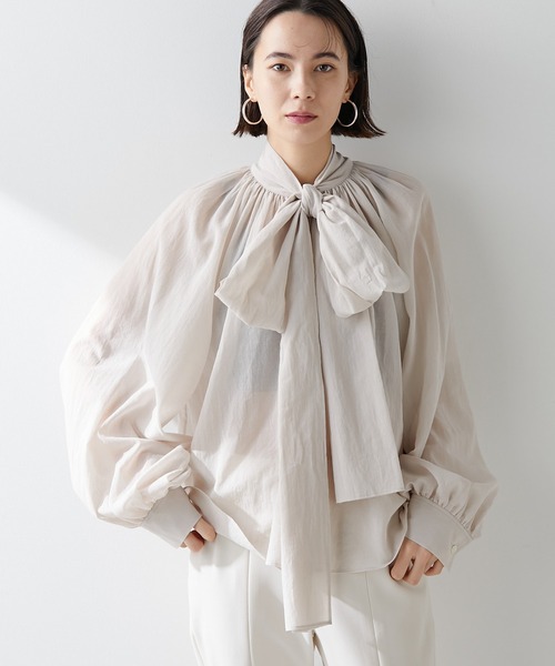 Whim Gazette（ウィム ガゼット） ブラウス シャツ ローンボウタイ