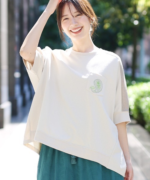 tシャツ シャンブレードッキングビッグＴシャツ レディース