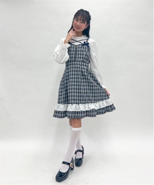 axes femme PETIT LADY ワンピース チェック柄ドッキング