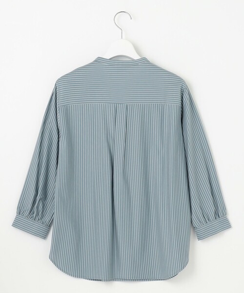 【Lサイズ】ストライプジャージーカットソー tシャツ ストライプジャージー ピンタック カットソー