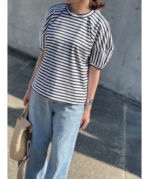 Day and Grade tシャツ Tシャツ バルーン袖 ボーダーカットソー