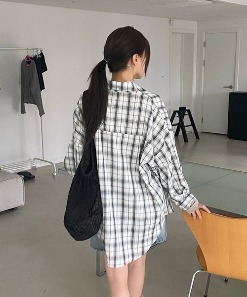 bonjourdiary 8y チェックブラウス フリルカラーギンガムチェックブラウス | レディース