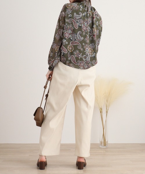 ブラウス シャツ BRODIAEA ペイズリー柄シフォンプルオーバー レディース ブラウス シャツ BRODIAEA ペイズリー柄シフォンプルオーバー