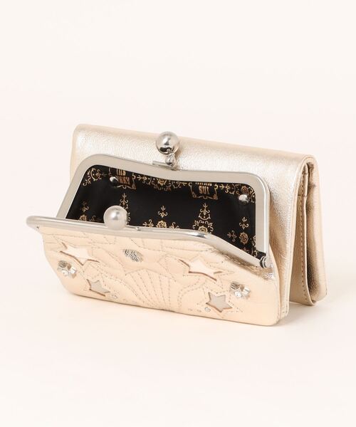 すぐ届く ANNA SUI アナスイ ルシィ 口金 二つ折り財布 ゴールド ANNA SUI 財布 ルシィ 口金二つ折り財布 レディース : ZOZOTOWN