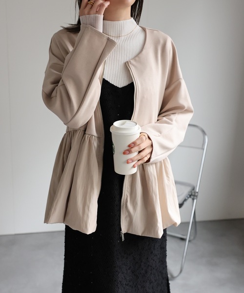 美品　サカイ　アンコン ジャケット　３　ニット　異素材 ドッキング ポケット　L sacai / サカイ | MA-1異素材 切替 ドッキング ワッフル ニット
