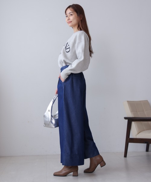 新品★Bou Jeloud 麻ライクポイントベルトパンツ ブルー セール】麻ライクポイントベルトパンツ（その他パンツ）｜Bou