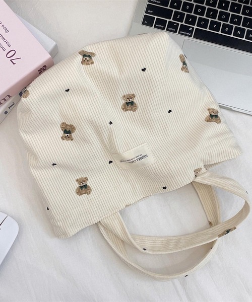 Mignonjour トートバッグ Mignonjour/くまコーデュロイ