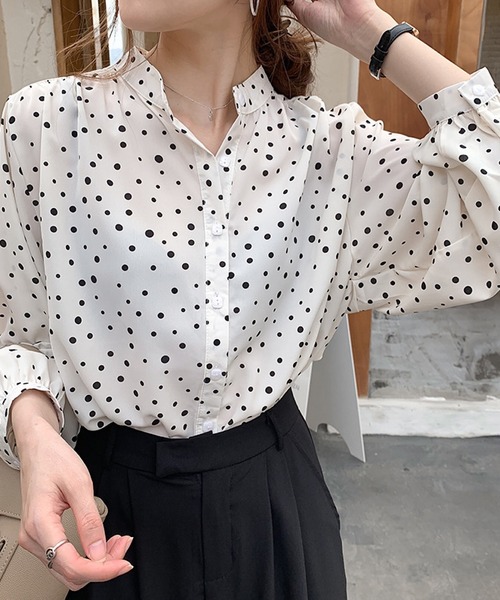 Riberry｜ワッシャーシアーフロッキードットブラウス | Rakuten