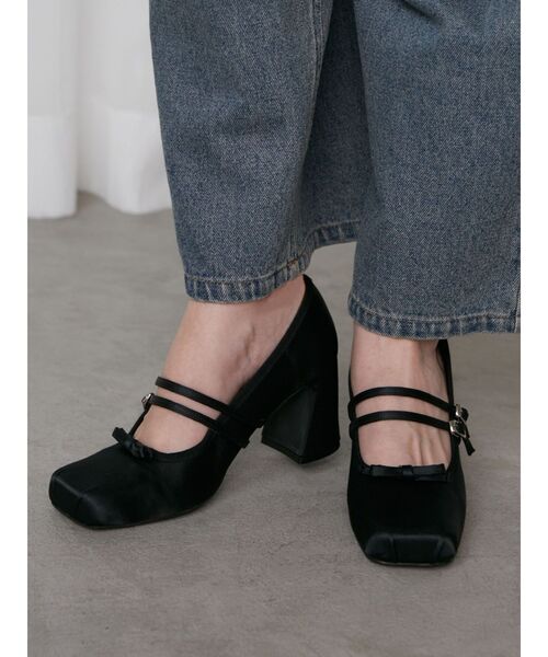 公式サイト CALNAMUR パンプス BALLET CHUNKY HEEL SHOSE/バレエチャンキー 靴
