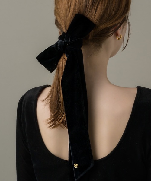 ヘアアクセサリー Ribbon-VELVET(Black) Ribbon-VELVET(Black) ※予約商品 – LETICIA