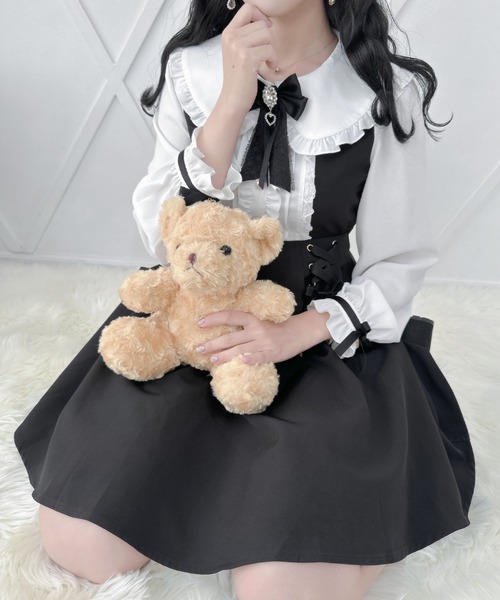 ROJITA ワンピース BIG衿サイドレースアップワンピース