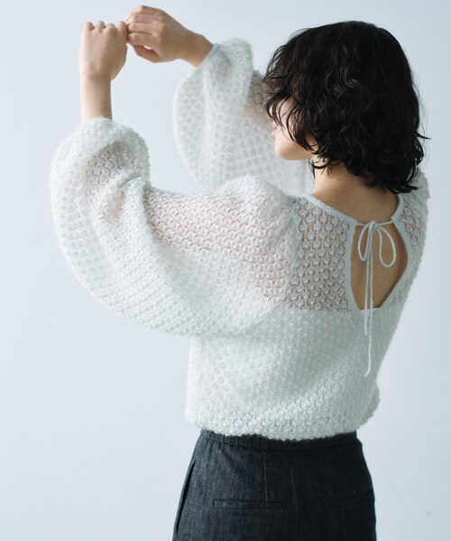 ニット セーター 2way sheer mohair pullover レディース