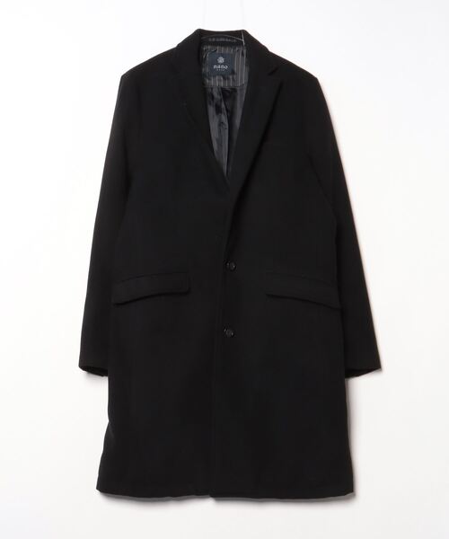 NANO universe【美品】チェスターコート ブラック L NANO universe（ナノ・ユニバース） チェスターコート L ブラック