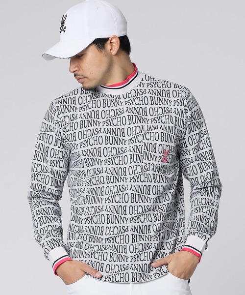 Psycho Bunny - 【新品】サイコバニー　Tシャツ　フォントジャガードモックネック Mサイズ　ゴルフ Psycho Bunny tシャツ 「GOLF」フォントジャガード モックネック