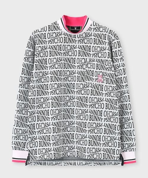 Psycho Bunny tシャツ 「GOLF」フォントジャガード モックネック