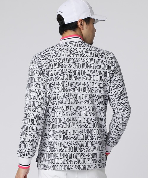 Psycho Bunny tシャツ 「GOLF」フォントジャガード モックネック